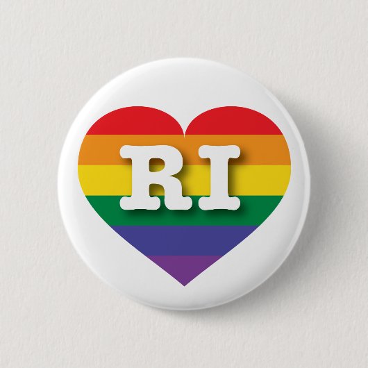 I Liebe Rhode Island Gay Pride Rainbow Herz Button (Vorderseite)
