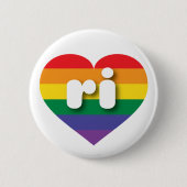 I Liebe Rhode Island Gay Pride Rainbow Herz Button (Vorderseite)