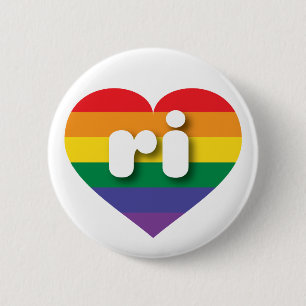 I Liebe Rhode Island Gay Pride Rainbow Herz Button