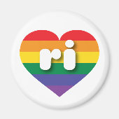 I Liebe Rhode Island Gay Pride Rainbow Herz Magnet (Vorne)
