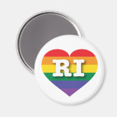 I Liebe Rhode Island Gay Pride Rainbow Herz Magnet (Vorderseite/Rückseite)