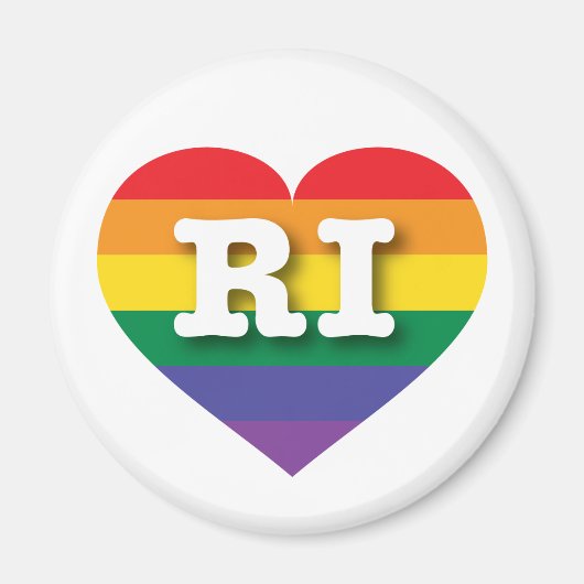I Liebe Rhode Island Gay Pride Rainbow Herz Magnet (Vorne)