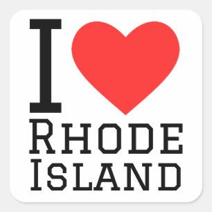 I Liebe Rhode Quadratischer Aufkleber