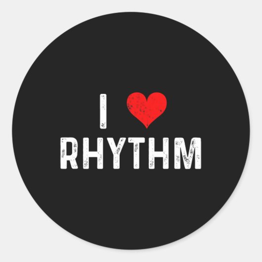 I Liebe Rhythm - Herz - gestört - Tanztänzer Runder Aufkleber (Vorderseite)