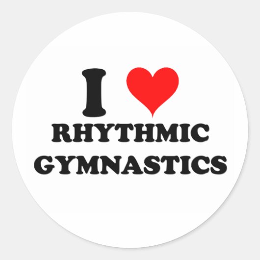 I Liebe Rhythmische Gymnastik Runder Aufkleber (Vorderseite)
