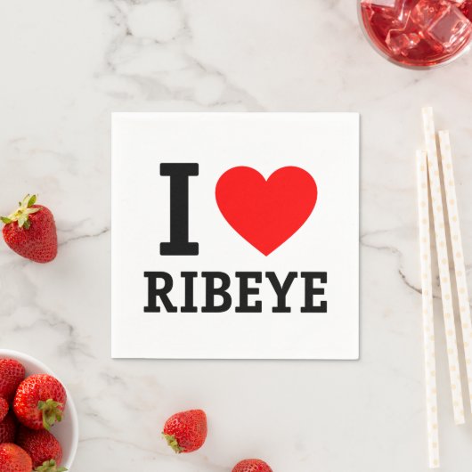 I Liebe Ribeye Serviette (Beispiel)