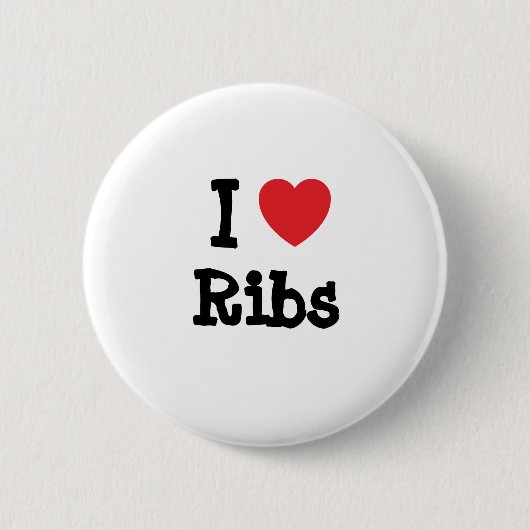 I Liebe Ribs Herzstück T - Shirt Button (Vorderseite)