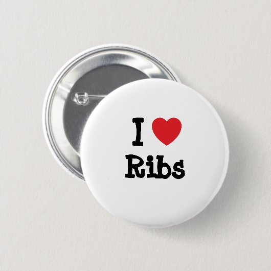 I Liebe Ribs Herzstück T - Shirt Button (Vorne & Hinten)