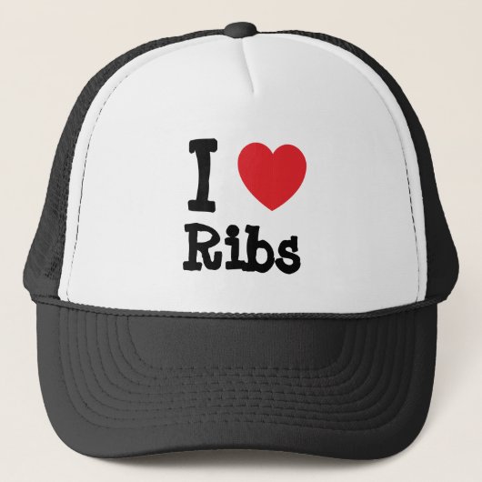 I Liebe Ribs Herzstück T - Shirt Truckerkappe (Vorderseite)