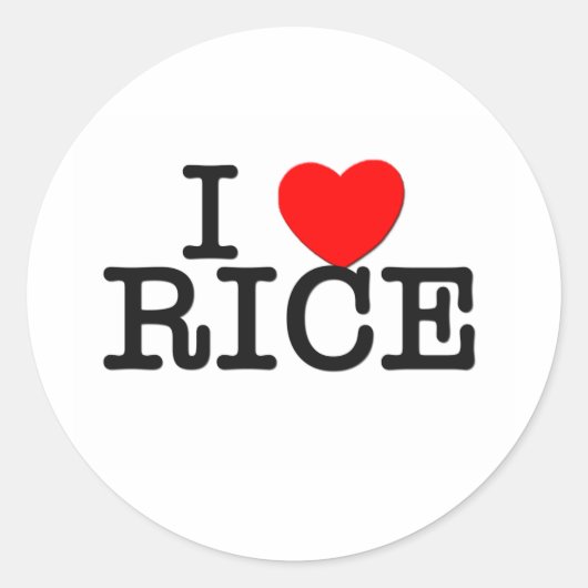 I Liebe Rice Massachusetts Runder Aufkleber (Vorderseite)
