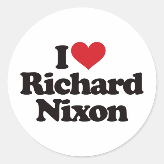 I Liebe Richard Nixon Runder Aufkleber (Vorderseite)