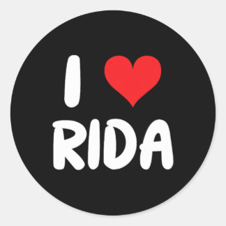 I Liebe Rida - Herz Runder Aufkleber