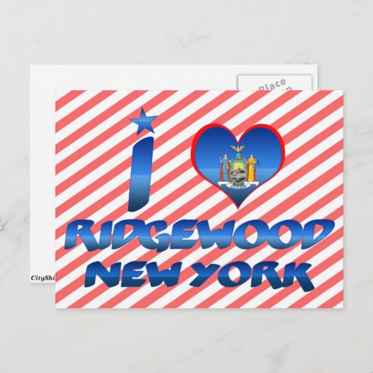 I Liebe Ridgewood, New York Postkarte (Vorne/Hinten)