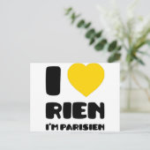 I Liebe "Rien" I'm Parisien :) Postkarte (Stehend Vorderseite)