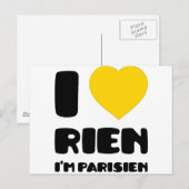 I Liebe "Rien" I'm Parisien :) Postkarte (Vorne/Hinten)