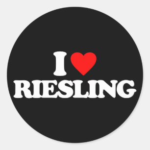 I LIEBE RIESLING RUNDER AUFKLEBER