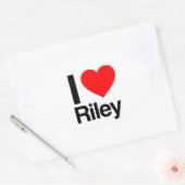 i Liebe Riley Ovaler Aufkleber (Umschlag)