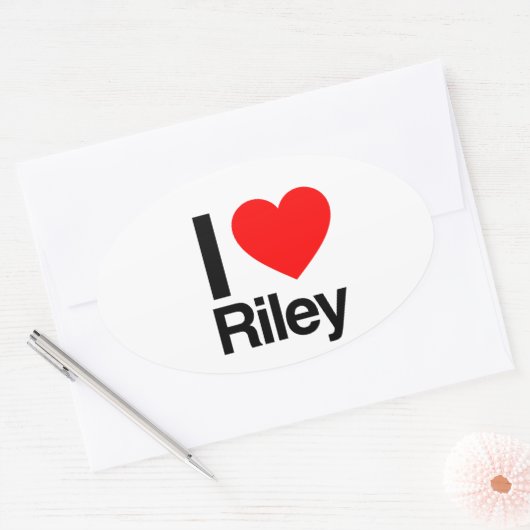 i Liebe Riley Ovaler Aufkleber (Umschlag)