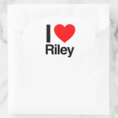 i Liebe Riley Ovaler Aufkleber (Tasche)