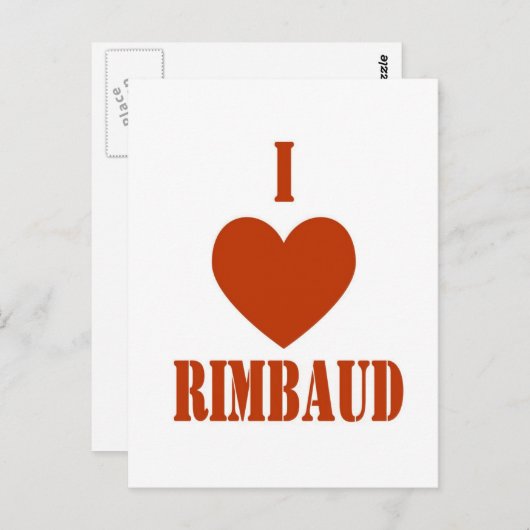I Liebe Rimbaud Postkarte (Vorne/Hinten)