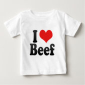 I Liebe-Rindfleisch Baby T-shirt (Vorderseite)