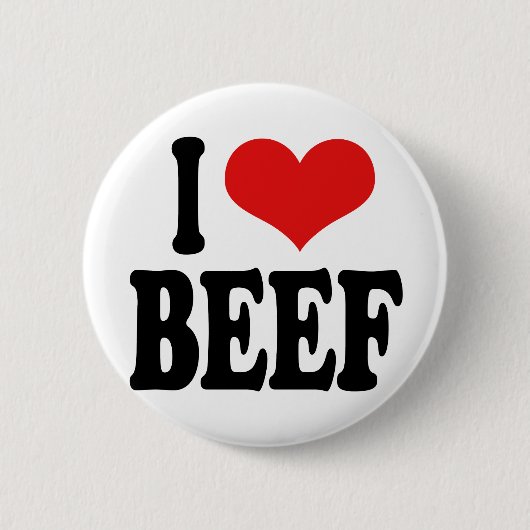 I Liebe-Rindfleisch Button (Vorderseite)