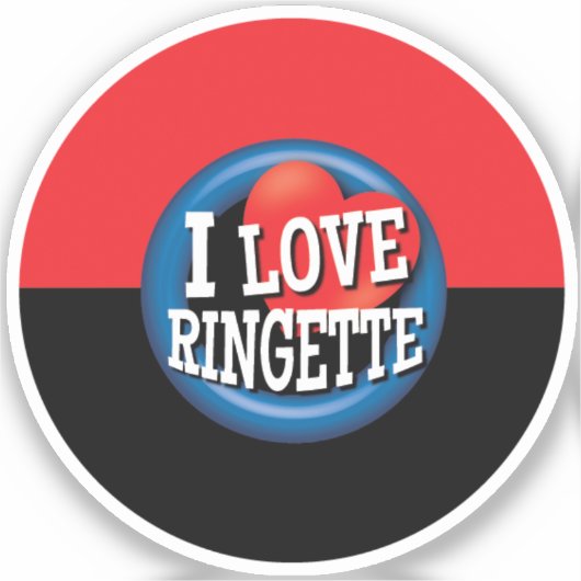 "I Liebe Ringette" Aufkleber (Vorderseite)