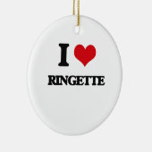 I Liebe Ringette Keramik Ornament (Rechts)