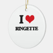 I Liebe Ringette Keramik Ornament (Links)