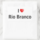 I Liebe Rio Branco Rechteckiger Aufkleber (Tasche)