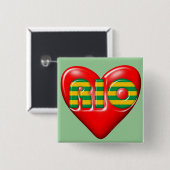 I Liebe Rio de Janeiro Button (Vorne & Hinten)