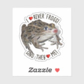I Liebe River Frogs Aufkleber (Blatt)