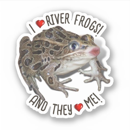 I Liebe River Frogs Aufkleber (Vorderseite)