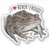 I Liebe River Frogs Aufkleber (Vorderseite)
