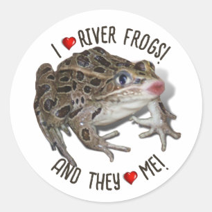 I Liebe River Frogs Runder Aufkleber