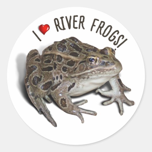 I Liebe River Frogs Runder Aufkleber (Vorderseite)