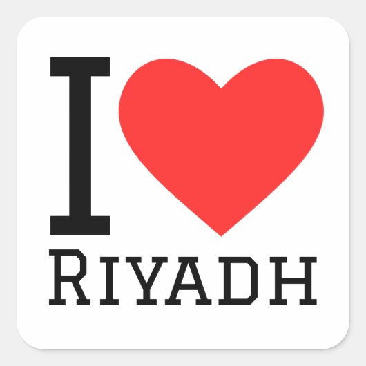 I Liebe Riyadh Quadratischer Aufkleber (Vorderseite)