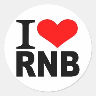 I Liebe RnB Runder Aufkleber