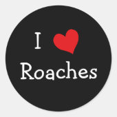 I Liebe Roaches Runder Aufkleber (Vorderseite)