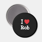 I Liebe Rob Herz Brauch personalisiert Magnet (Vorderseite/Rückseite)