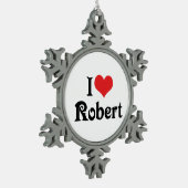 I Liebe Robert Schneeflocken Zinn-Ornament (Links)