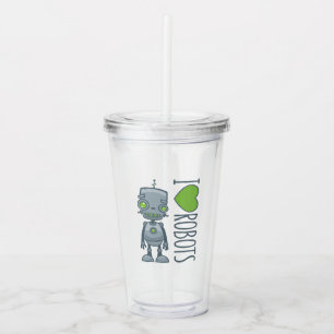 I Liebe Roboter Acryltrinkbecher