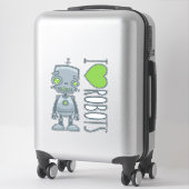I Liebe Roboter Aufkleber (Koffer)