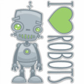 I Liebe Roboter Aufkleber (Vorderseite)