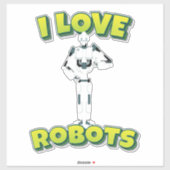 I Liebe Roboter Aufkleber (Blatt)