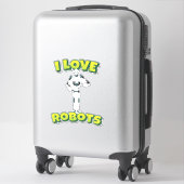 I Liebe Roboter Aufkleber (Koffer)