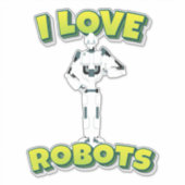 I Liebe Roboter Aufkleber (Vorderseite)