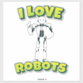 I Liebe Roboter Aufkleber (Blatt)