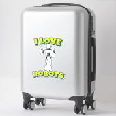 I Liebe Roboter Aufkleber (Koffer)