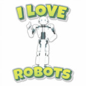 I Liebe Roboter Aufkleber (Vorderseite)